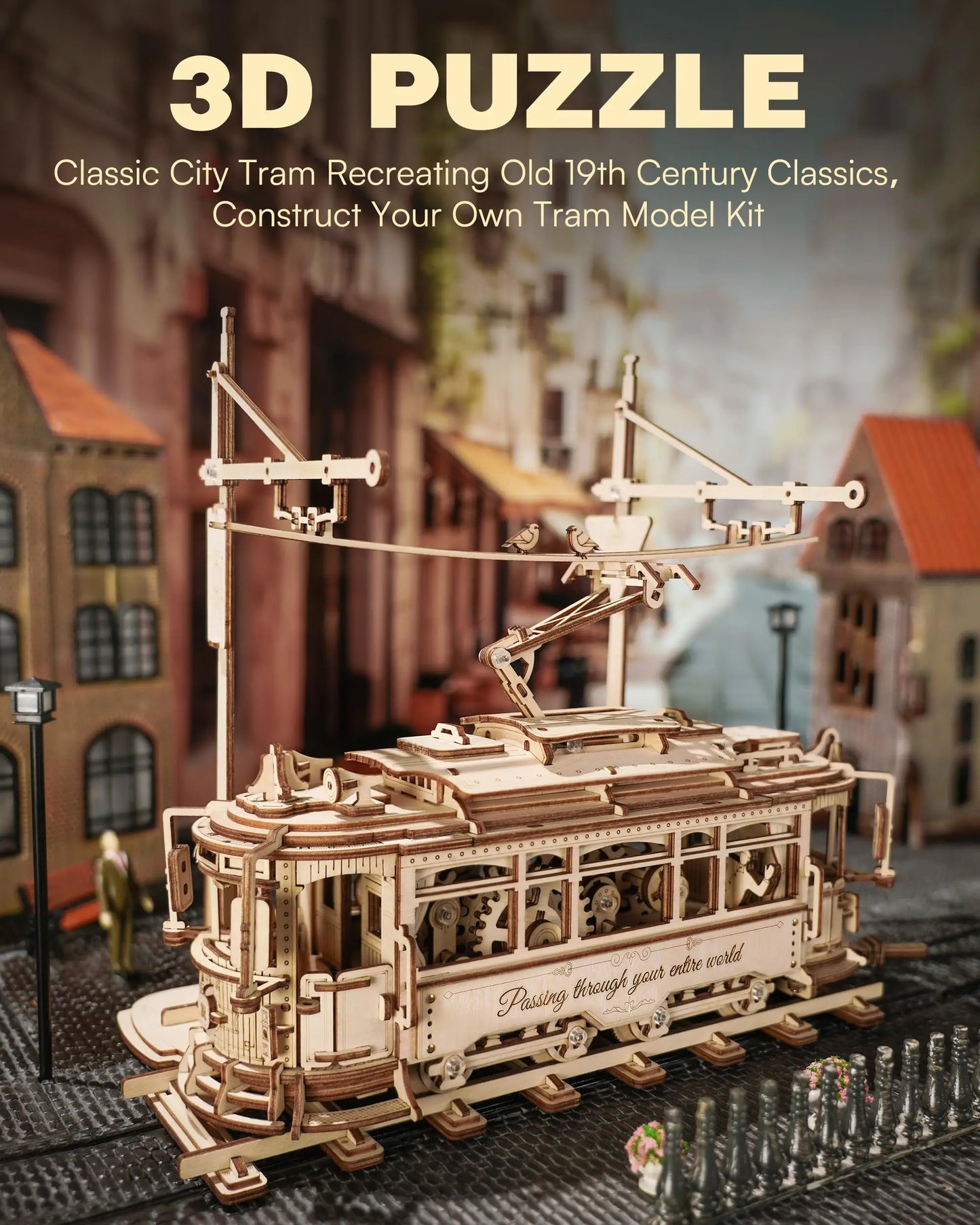 3D Wooden Puzzles Air Vehicle or Drive Tram Kit