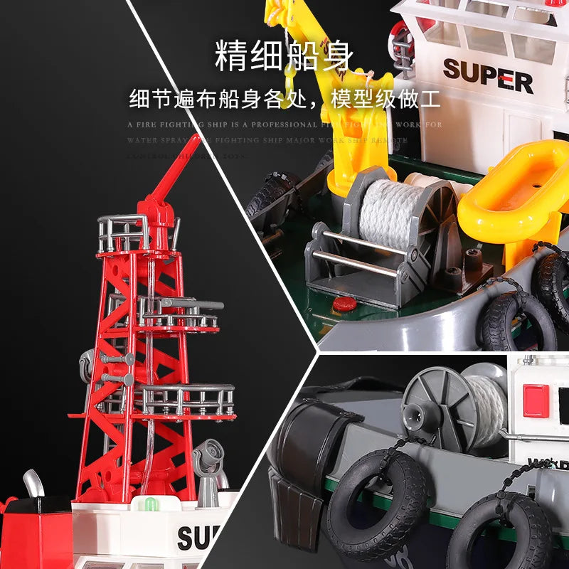 Henglong Remote Control Rescue Speedboat 2.4g Wireless Fire Rescue Spray Boat