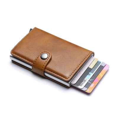 Rfid Credit Card Holder Storage Luxury Small Smart Wallet Metal Business Cardholder Case for Women or Men