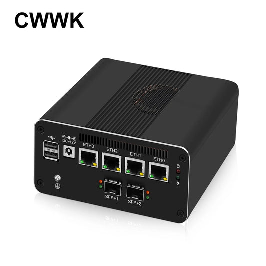 CWWK W6 Computer Hardware N100 Mini PC with Firewall Appliance  2 x 10GbE SFP+ Mini Computer with 4 x i226-V 2.5GbE LAN N200 N305