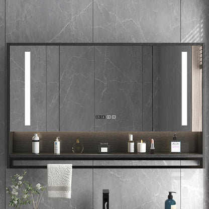 Bathroom Mirror LED Backlit Smart Anti Fog Touch Sensor Mirrored Cabinet