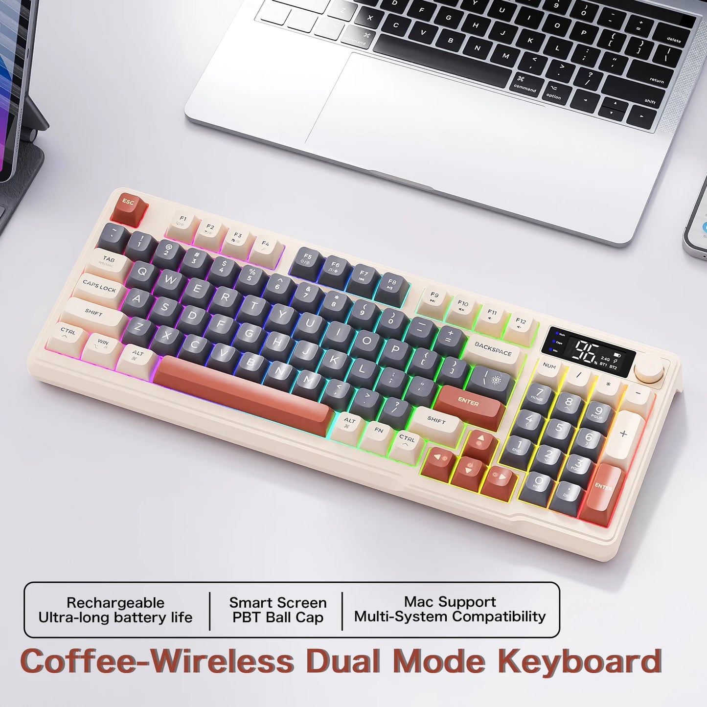 Bluetooth Keyboard Wireless Multi-Device Connection and gaming