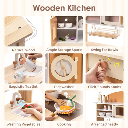 Wooden Play Kitchen Kids Kitchen Playset