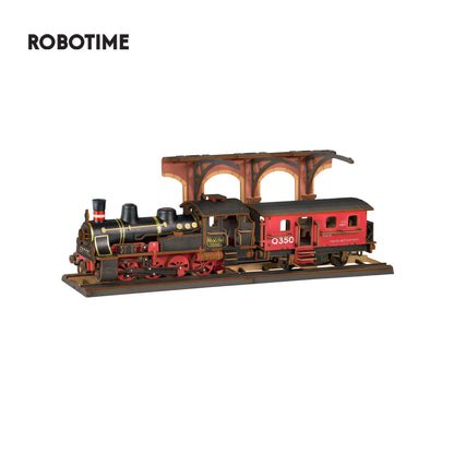 3D Wooden Puzzle Traditional Rolife Steam Journey Train Model
