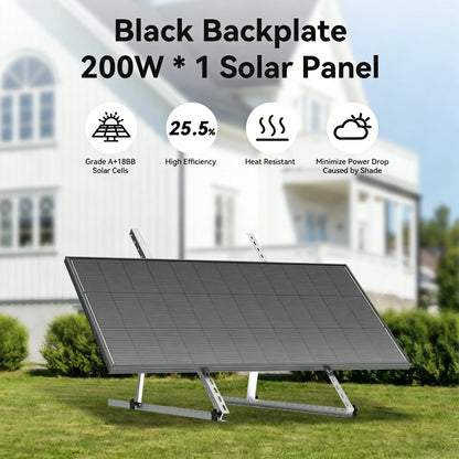 12.8V 200W Monocrystalline Solar Panel Module Off Grid PV Power Cells Waterproof for Roof Home Off Grid