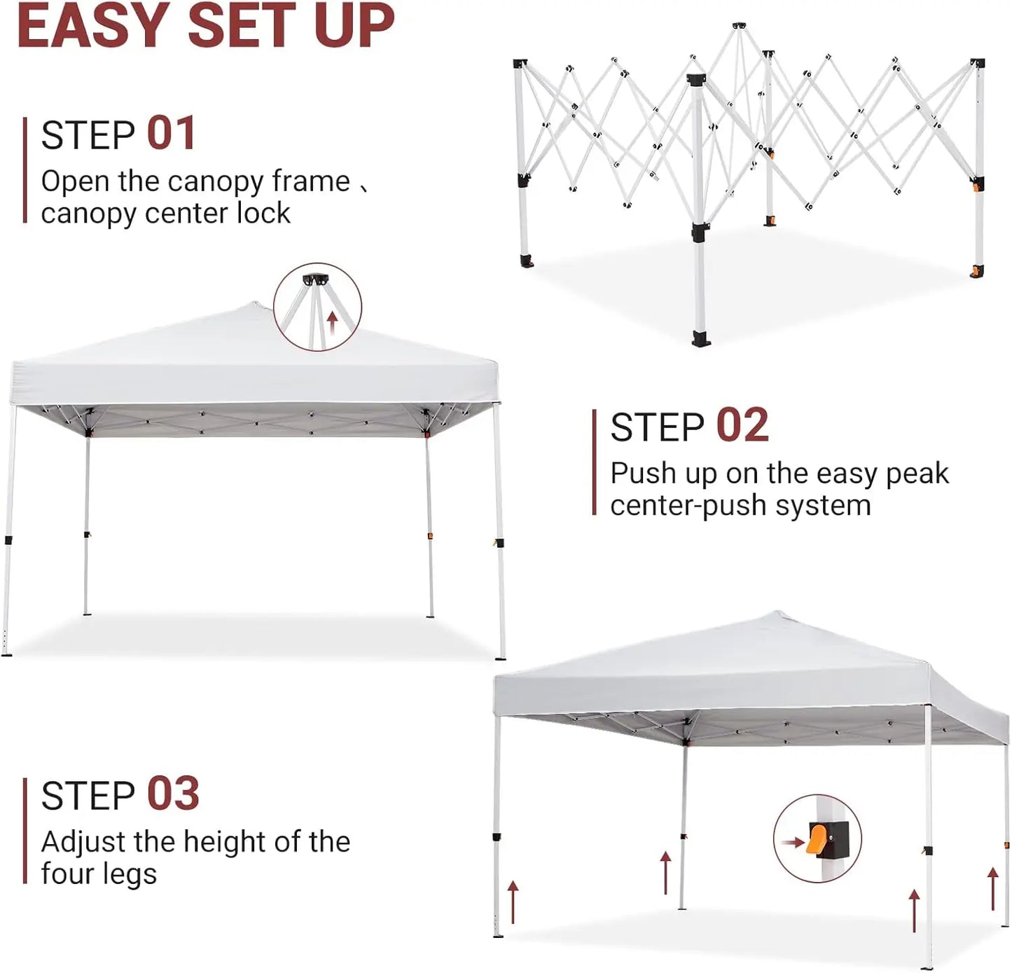 10x10 ft. Pop-Up Canopy Tent with Mesh Walls – Waterproof & UV-Block Shade Shelter