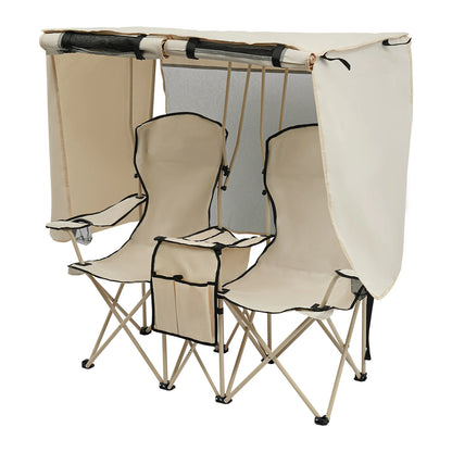 Double Outdoor Camping Chair with Canopy
