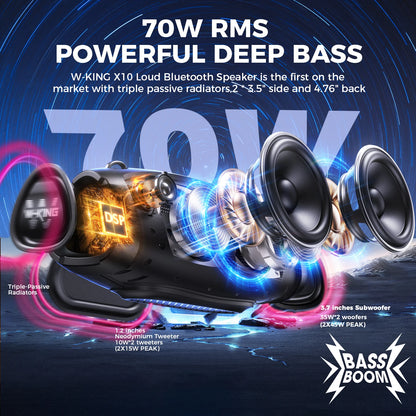 70W Waterproof Portable Bluetooth Speaker