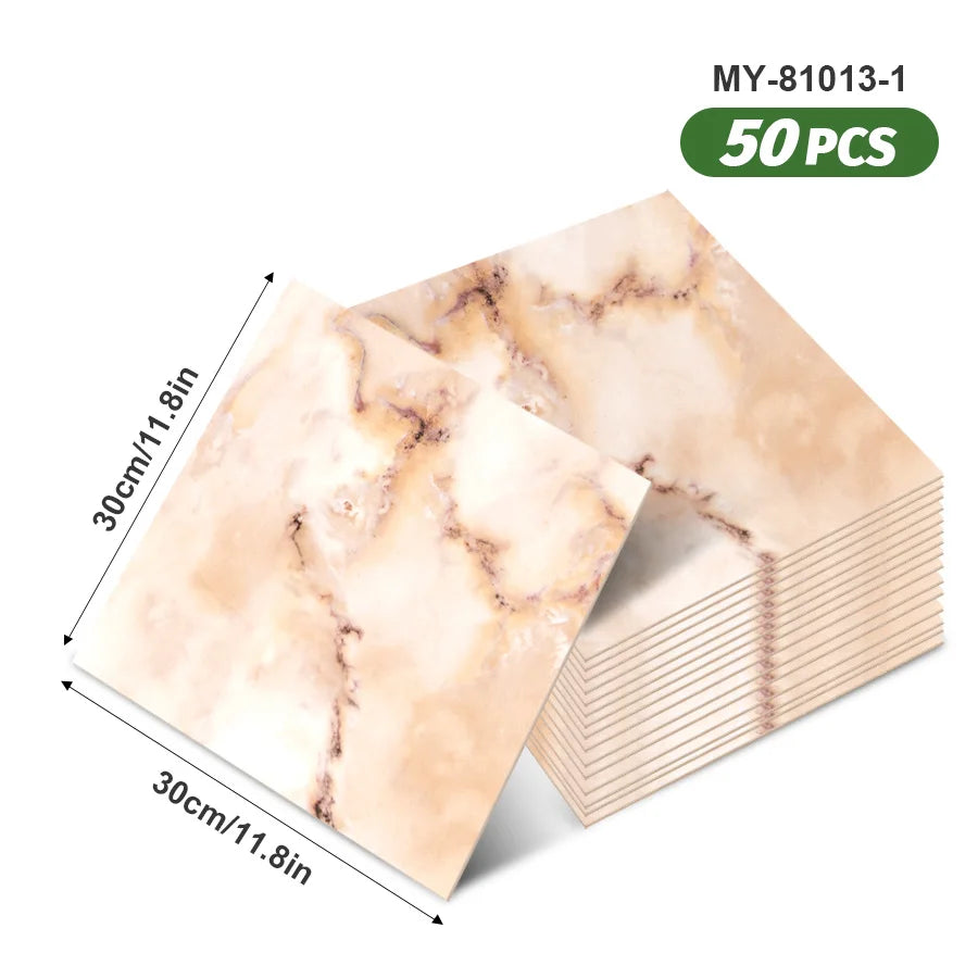 50pcs SXP Floor and Wall Tiles Peel and Stick 11.81x11.81in Self-Adhesive Applies to any Indoor Surface
