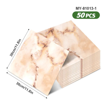 50pcs SXP Floor and Wall Tiles Peel and Stick 11.81x11.81in Self-Adhesive Applies to any Indoor Surface