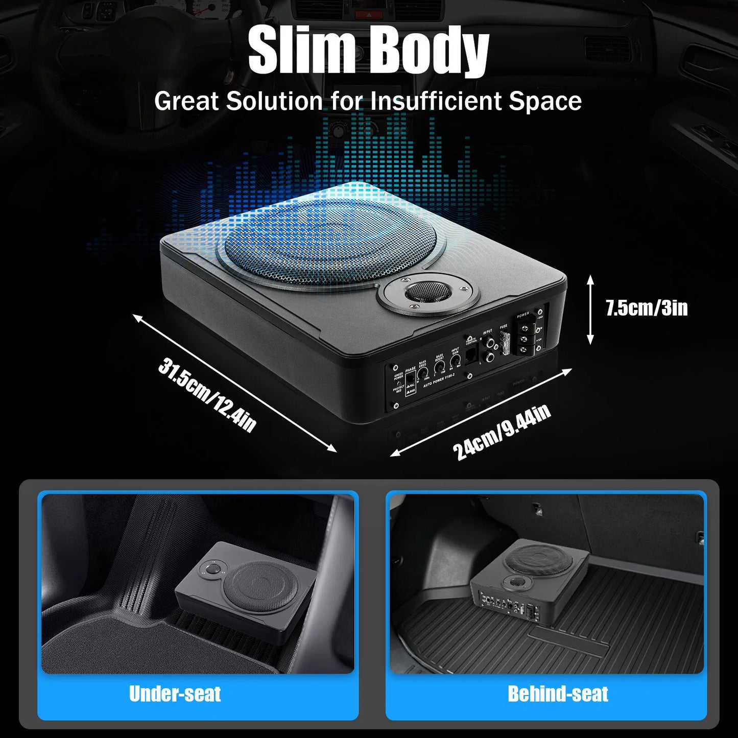 12V 8" Active Car Subwoofer