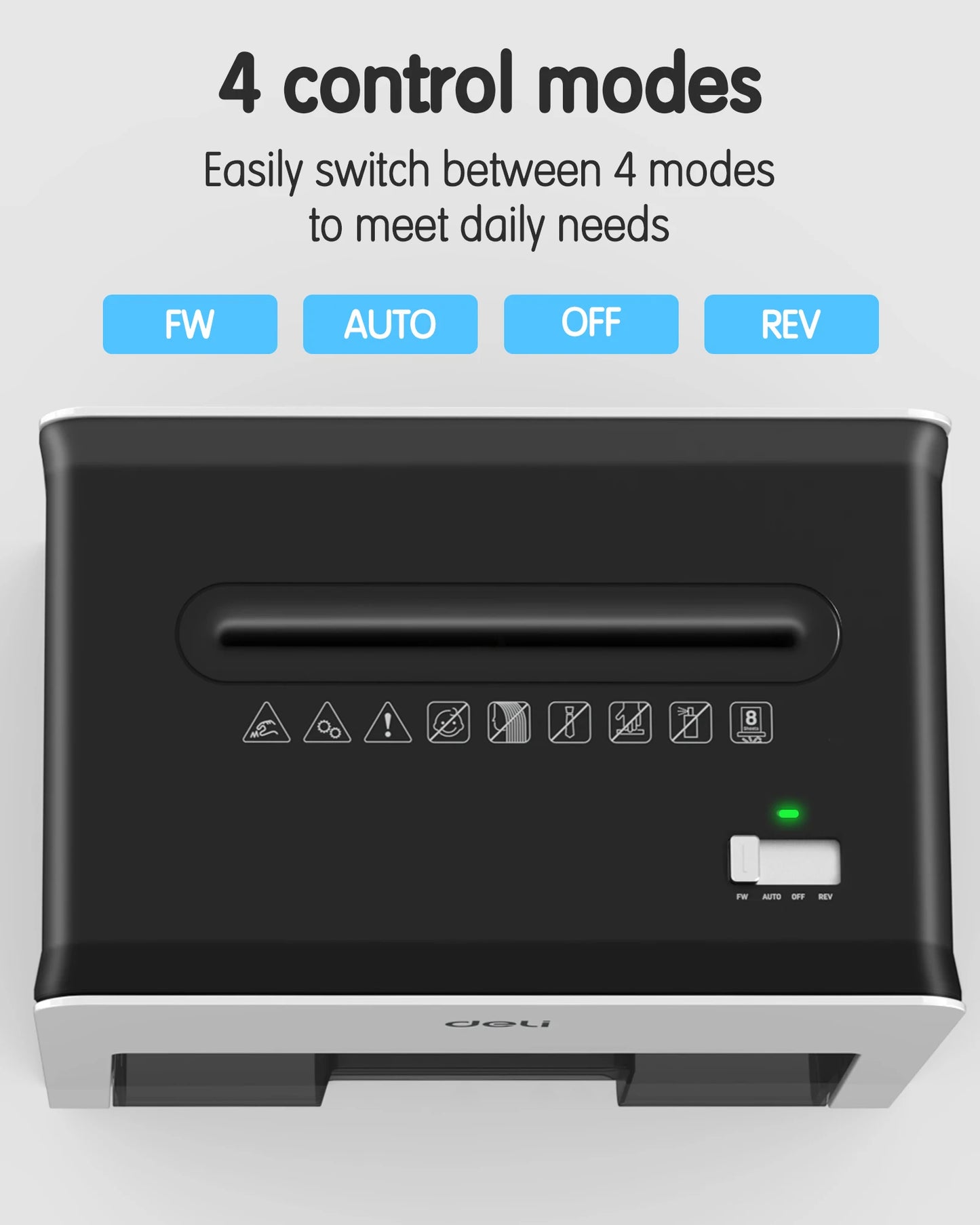 Deli 8-Sheet Mini Desktop Crosscut Paper Shredder