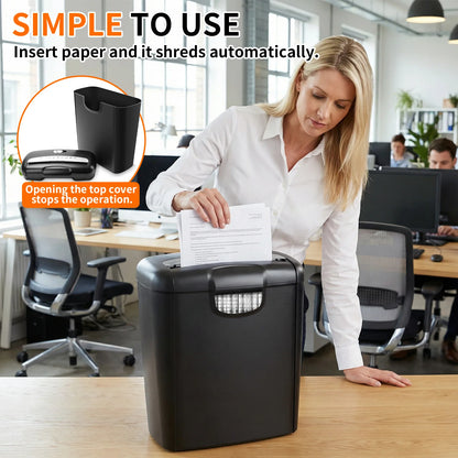 6-Sheet Cross Cut Paper Shredder with 2.64-Gallon Wastebasket