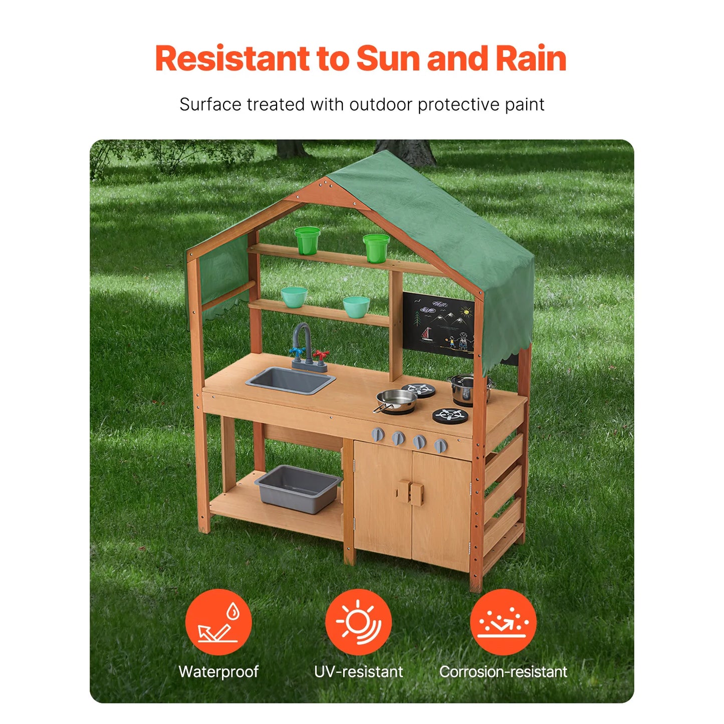 Mud Kitchen Cookware Kids Outdoor Grocery Store Playset