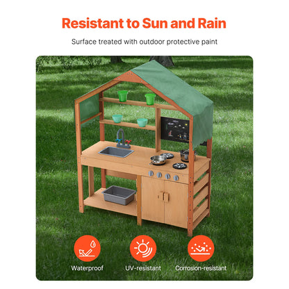 Mud Kitchen Cookware Kids Outdoor Grocery Store Playset