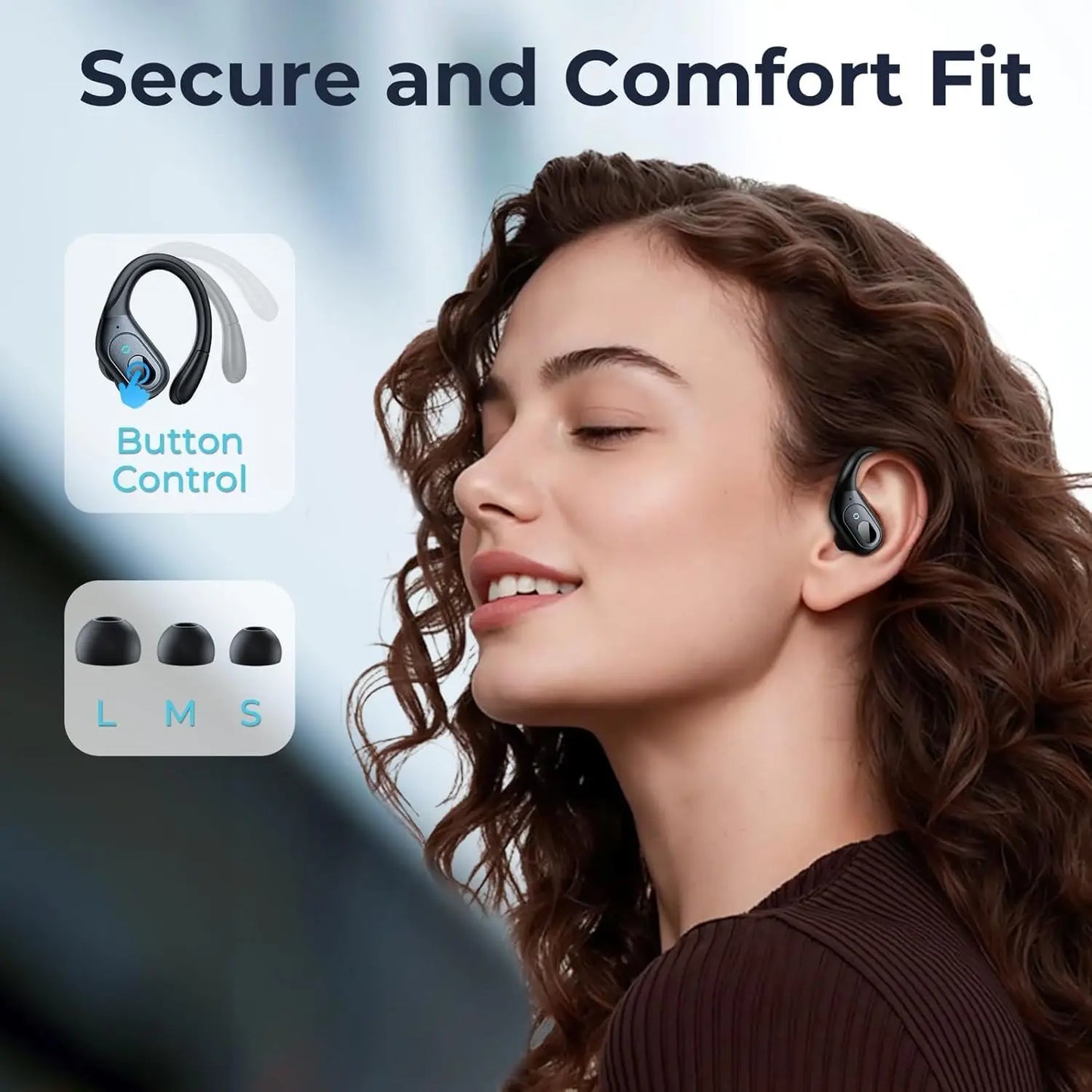 Active Noise Cancelling Bluetooth Earbuds with 90Hrs Playback