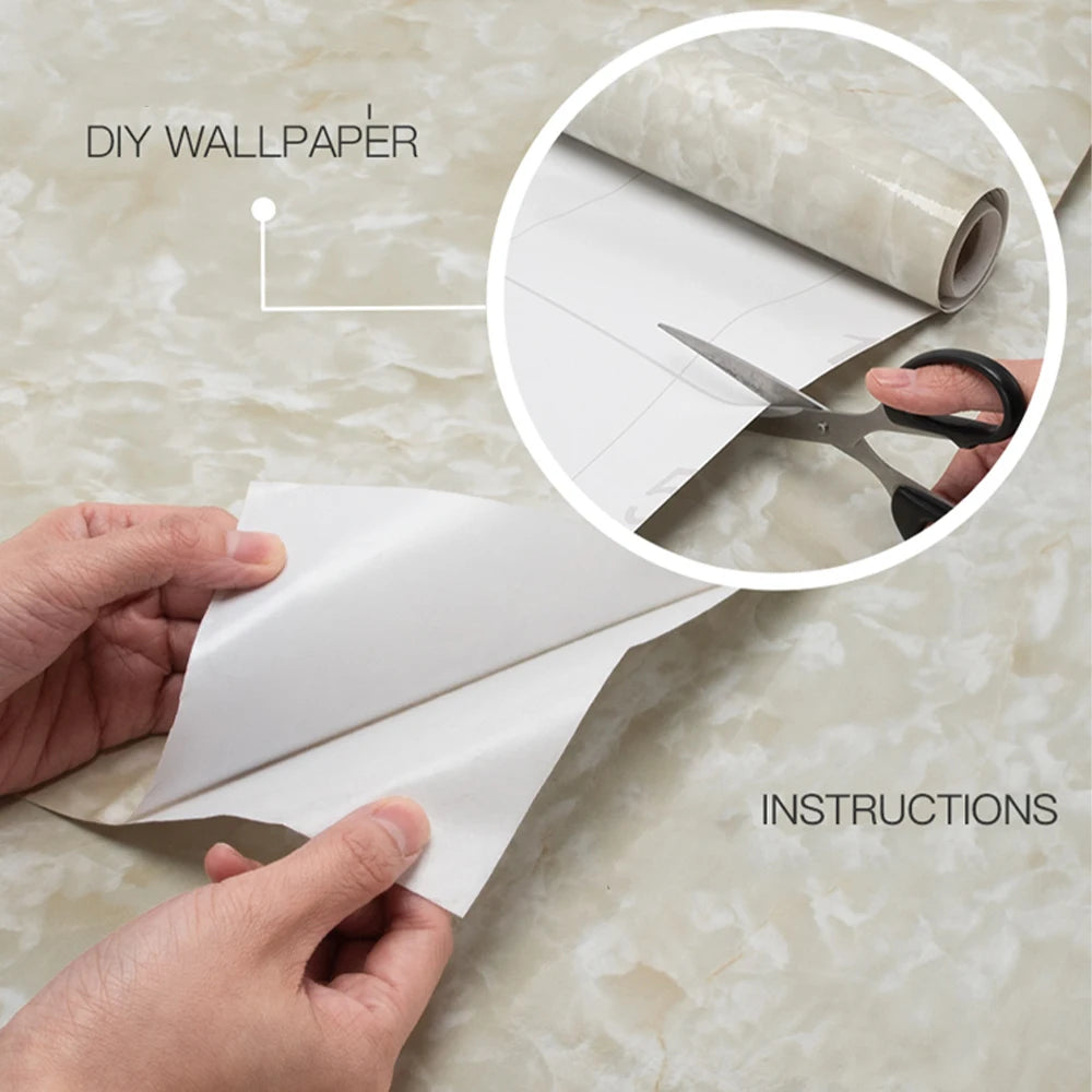 Pvc Marble Kitchen Oil-Proof, Waterproof Self-Adhesive Countertop or Cabinet Renovation Tile Stickers