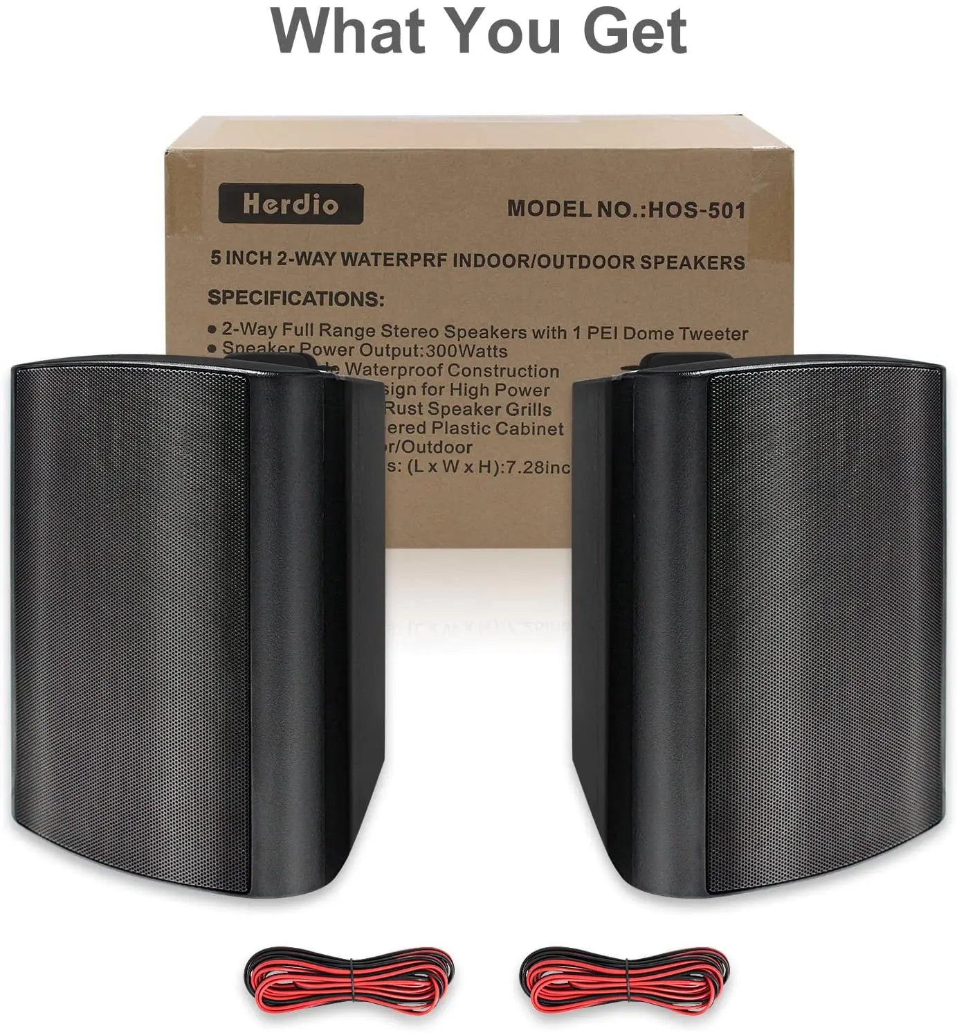 2PCS 300W 5.25'' Outdoor Waterproof Passive Speakers