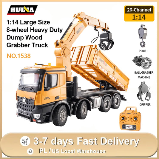 Remote Control Grab Wood Dump Truck 26-Channel 1:14 Scale Construction Toy