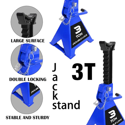 1 Pair, 3 Ton Jack Stands with 6000 lbs. Capacity