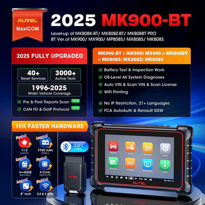 MaxiCOM MK900BT Bluetooth Car Diagnostic OBD2 Scanner