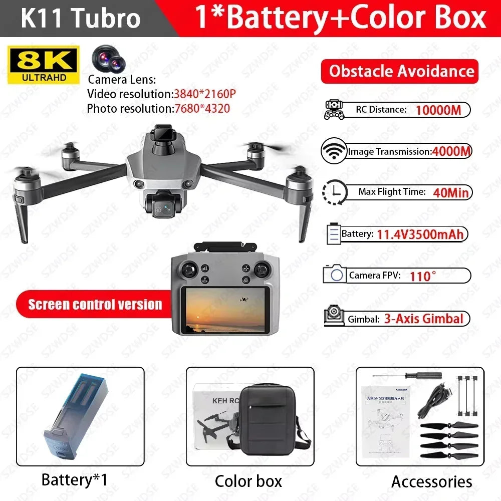 Cole Professional Turbo Drone Aerial 8K HD Dual Camera with Built-in Airdrop Intelligent Obstacle Avoidance