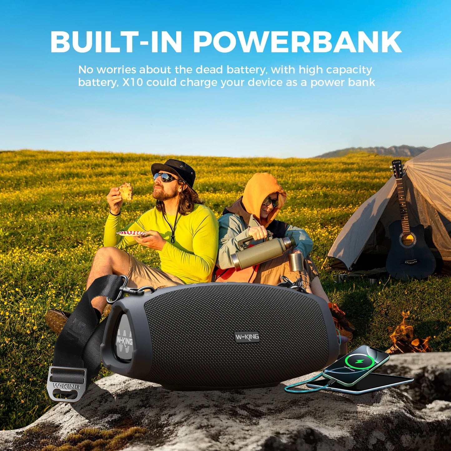 70W Waterproof Portable Bluetooth Speaker