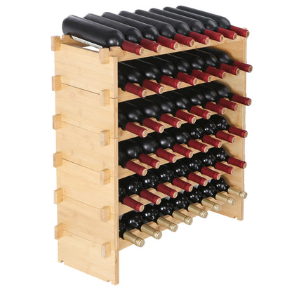48/72 Bottle Stackable Modular Free Standing Wine Storage Rack