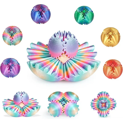 3D Printed Gear Sphere Fidget Toy, Sensory Stress Relief Ball for Kids and Adults, ADHDToy (Forest Green, 2.6 inches)
