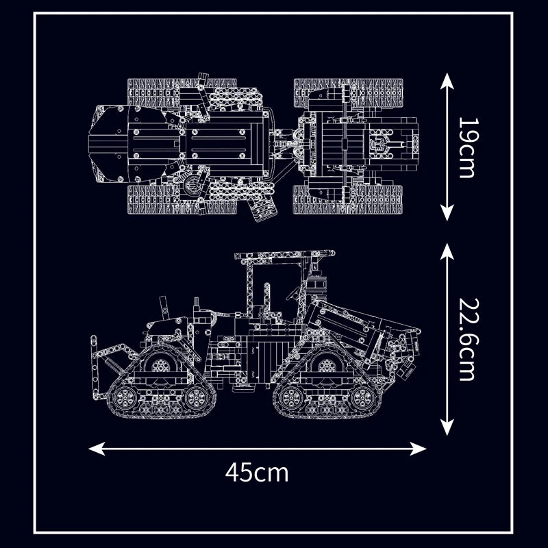 RC MOC-35270 Pneumatic Crawler Tractor Building Block Set by Mould King