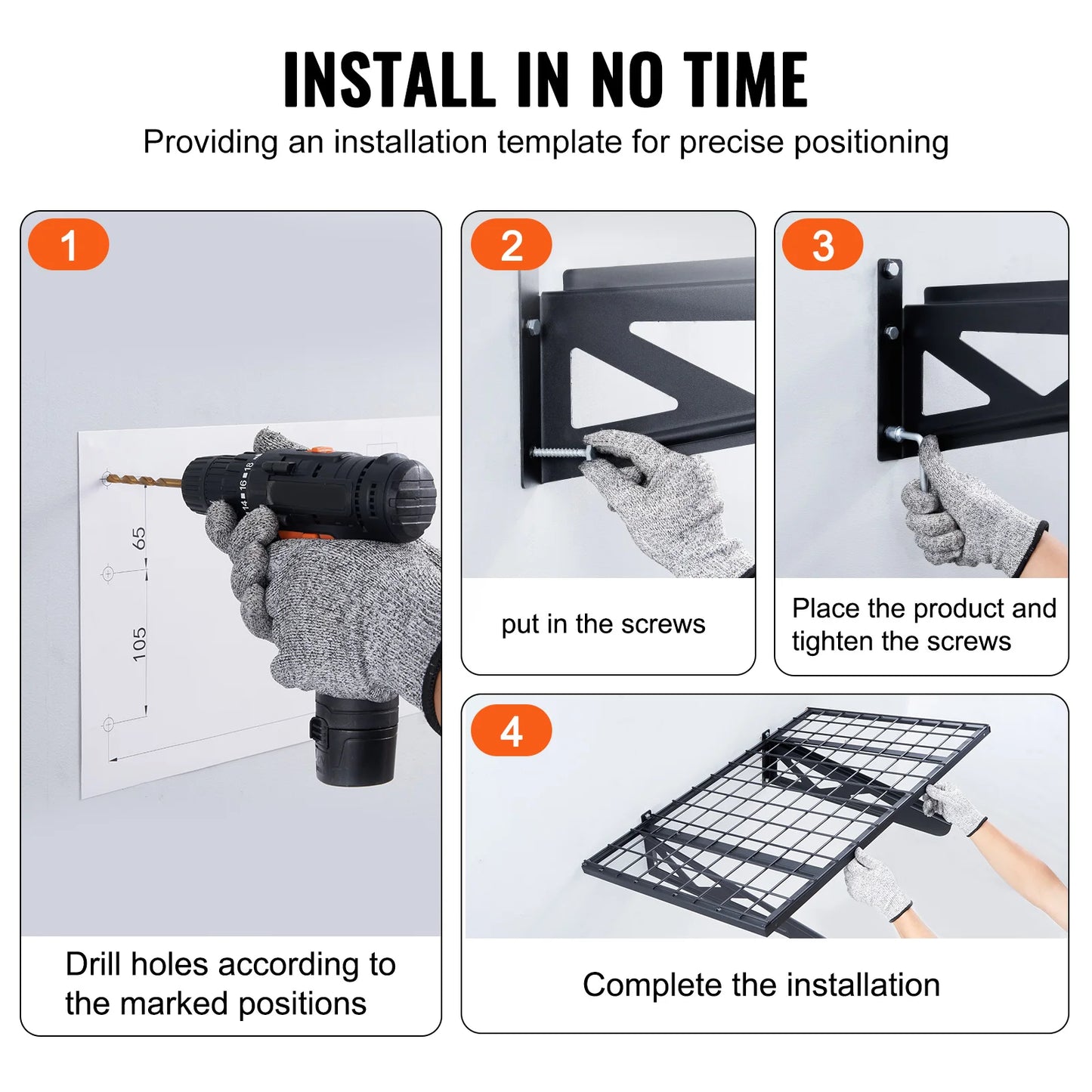 2 Wall Mounted Heavy Duty Shelves
