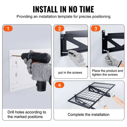 2 Wall Mounted Heavy Duty Shelves