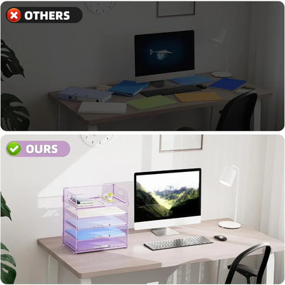 5-Tier Mesh Paper Organizer with Handle for Home Office