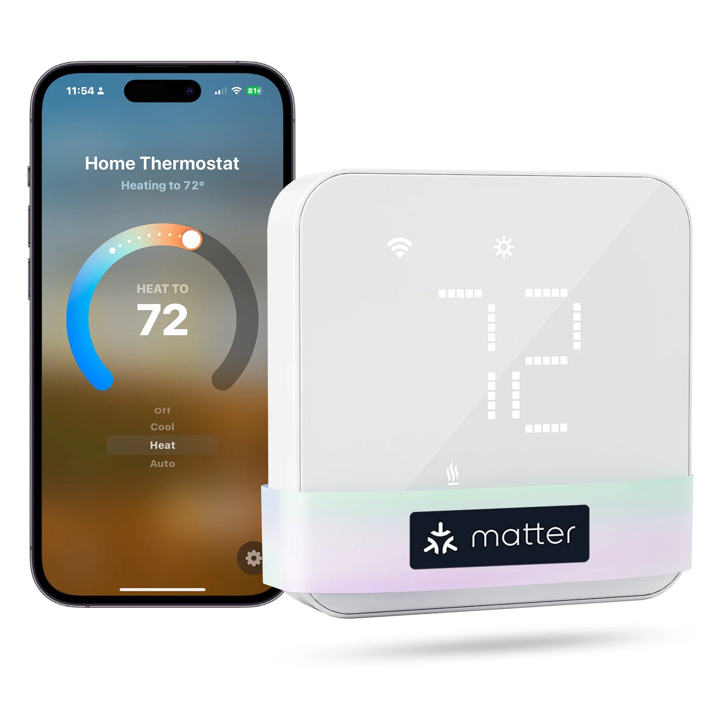 Wi-Fi Thermostat Compatible with 95% heating and cooling systems Works with Alexa Home kit