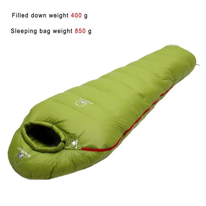 Very Warm White Goose Down Filled Adult Mummy Style Sleeping Bag