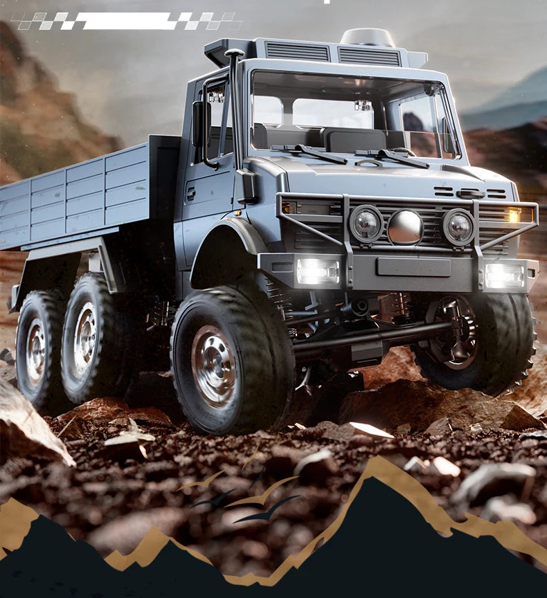 RC Truck 6WD Off-road Remote Control Transport/Rescue Truck - 1/18 Scale 2.4G High Speed Climbing Truck
