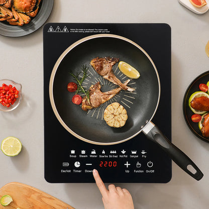 Electric Induction Cooktop, 8 Power Levels, Touch Control Burner 180min Timer Portable Stove for Home or RV