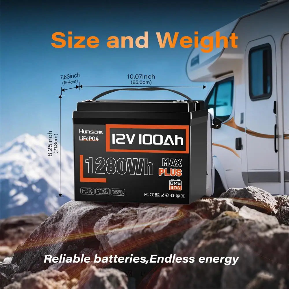 12V 100AH LiFePO4 Lithium Battery