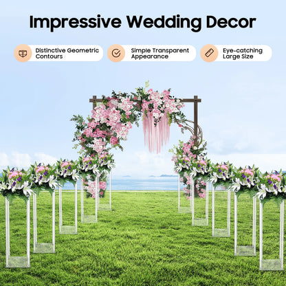 10Pcs Set Acrylic Wedding Flower Stands 60cm Height Clear Column Rack