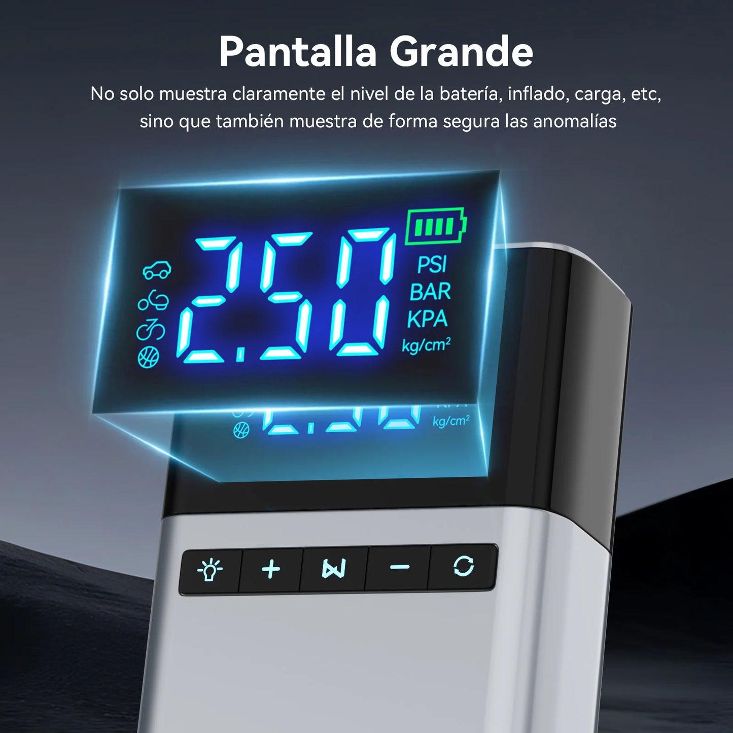 4 In 1 Jump Starter, Air Compressor, Power Bank, With LED Light
