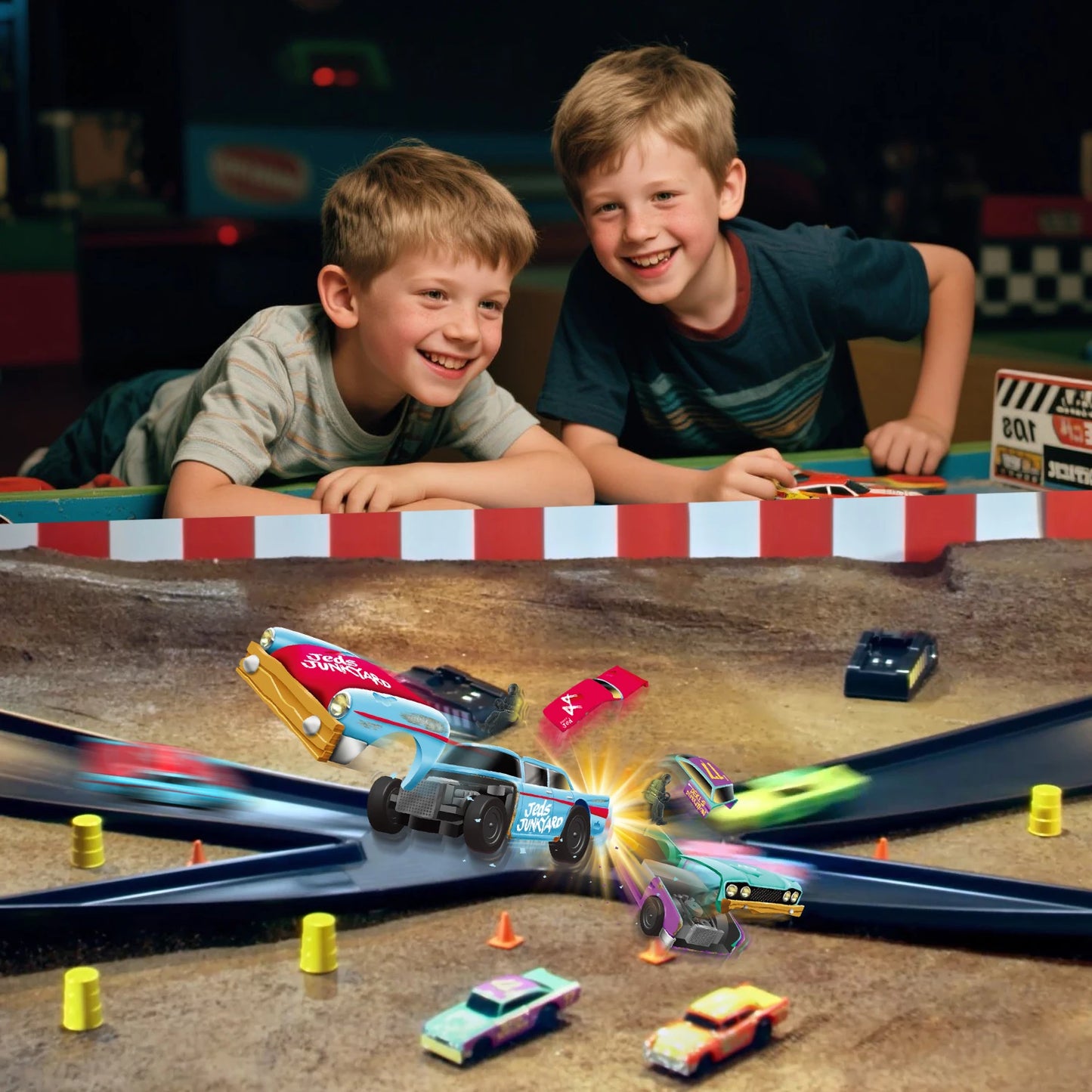 VATOS CRASH RACERS Track Speed Collision Racing Car Set