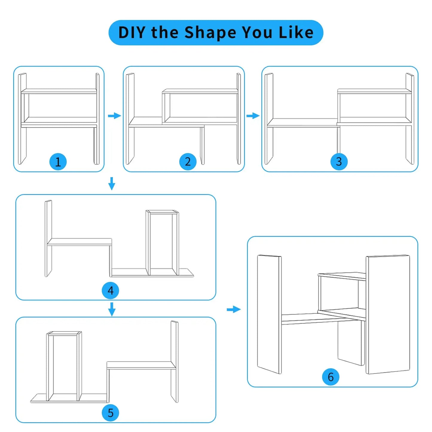 Desktop Organizer With Adjustable Shelves