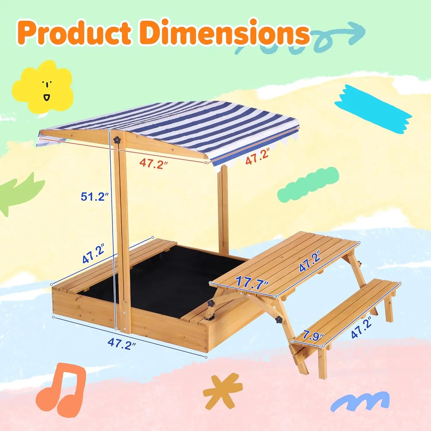 Kids Sandbox with Cover Canopy