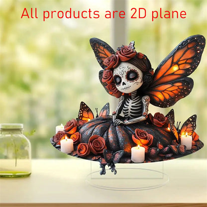 Gothic Halloween Day of the Dead Skeleton Girl Figurine