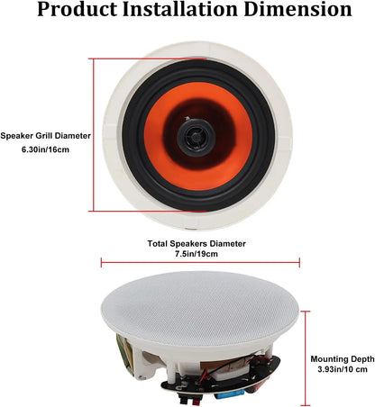 4PCS 6.5" Bluetooth In Ceiling Speakers