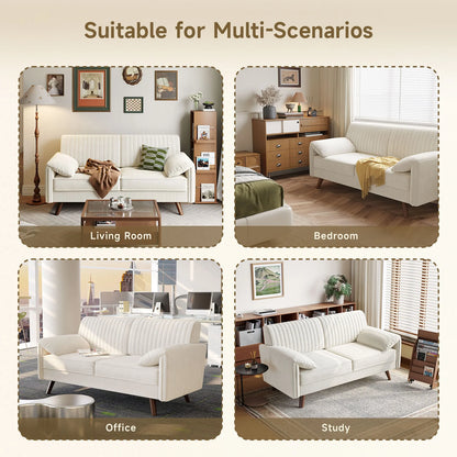 64.5" Loveseat Sofa, Chenille Covered Loveseat for Living Room and Small Spaces
