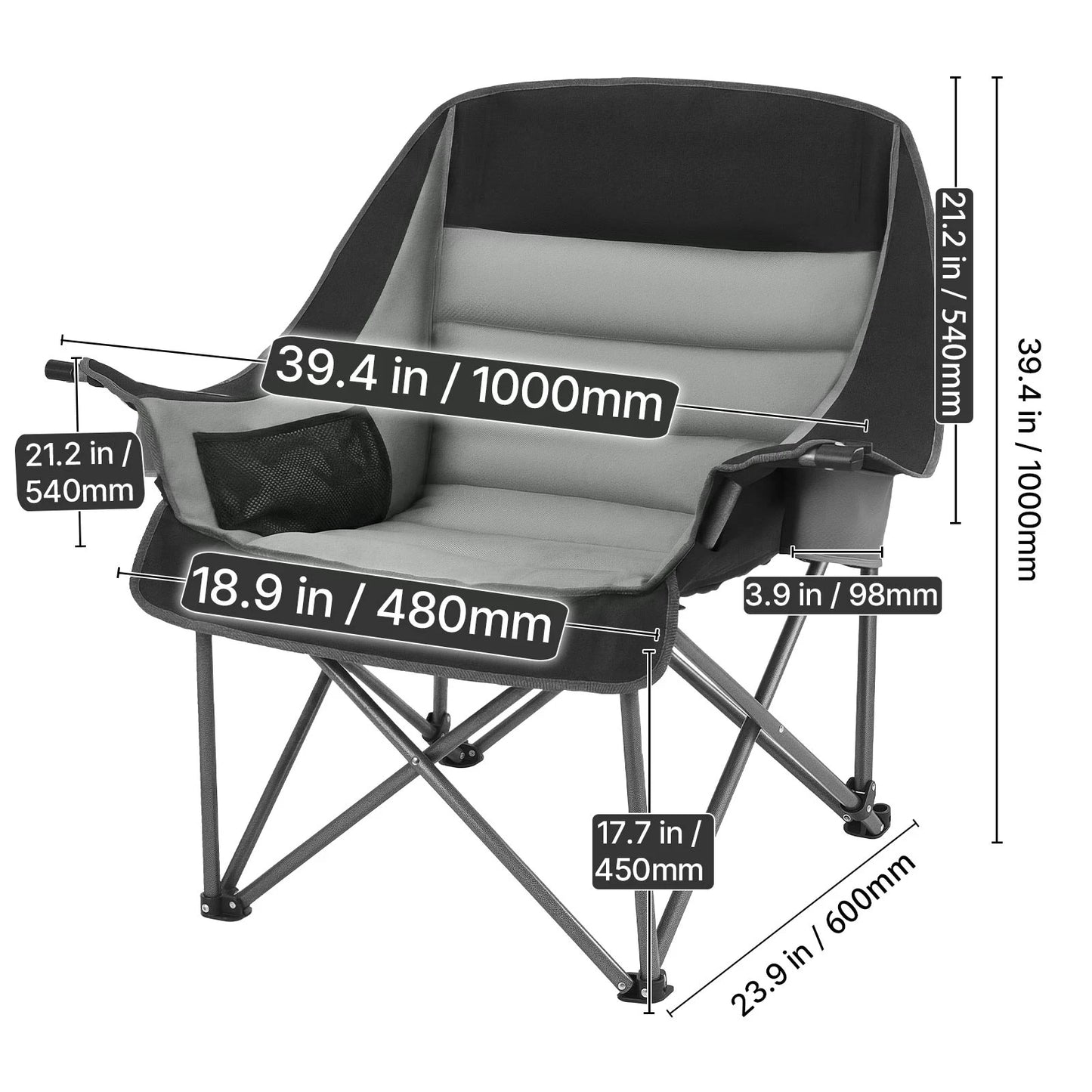Oversized Camping Chairs With 450lbs Capacity