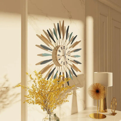 Mid-Century Style Metal Silent Wall Clock, 22 Inch, Modern Decor for Home & Office