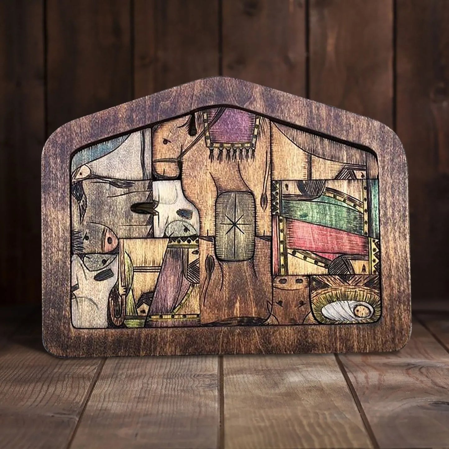 Wooden Jesus Nativity Set Table Puzzle