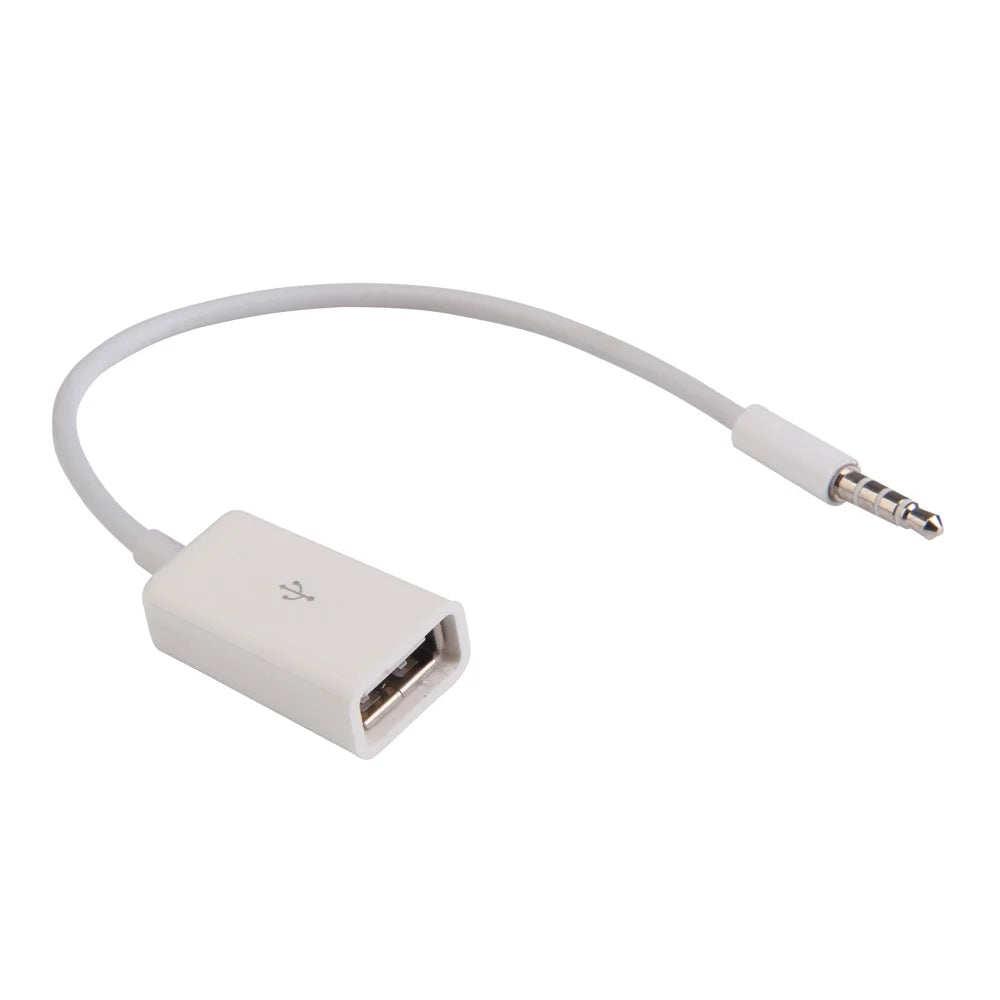 3.5mm Male Car AUX Audio Jack To USB 2.0 Female Adapter